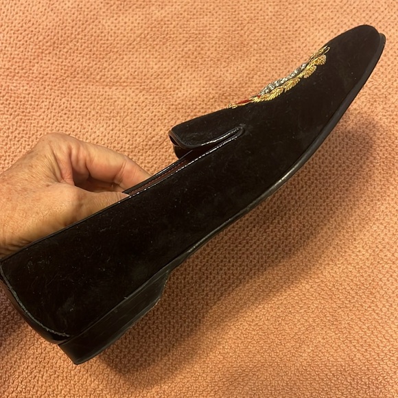 DONALD J PLINER ⚜️ Donald & Lisa Signature Black Velvet & Crystal Skulls Flats - Picture 10 of 15